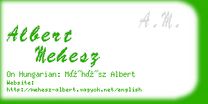 albert mehesz business card